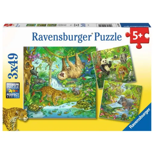 Ravensburgen puzzel 3x49 stukjes 5+ In het oerwoud